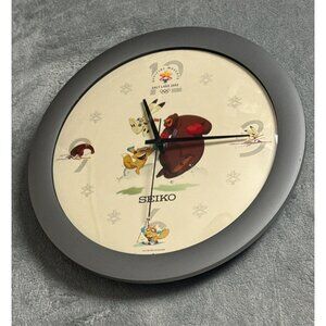2002 Winter Olympic Mascots 12” Seiko Wall Clock Salt Lake City UT Works Vintage